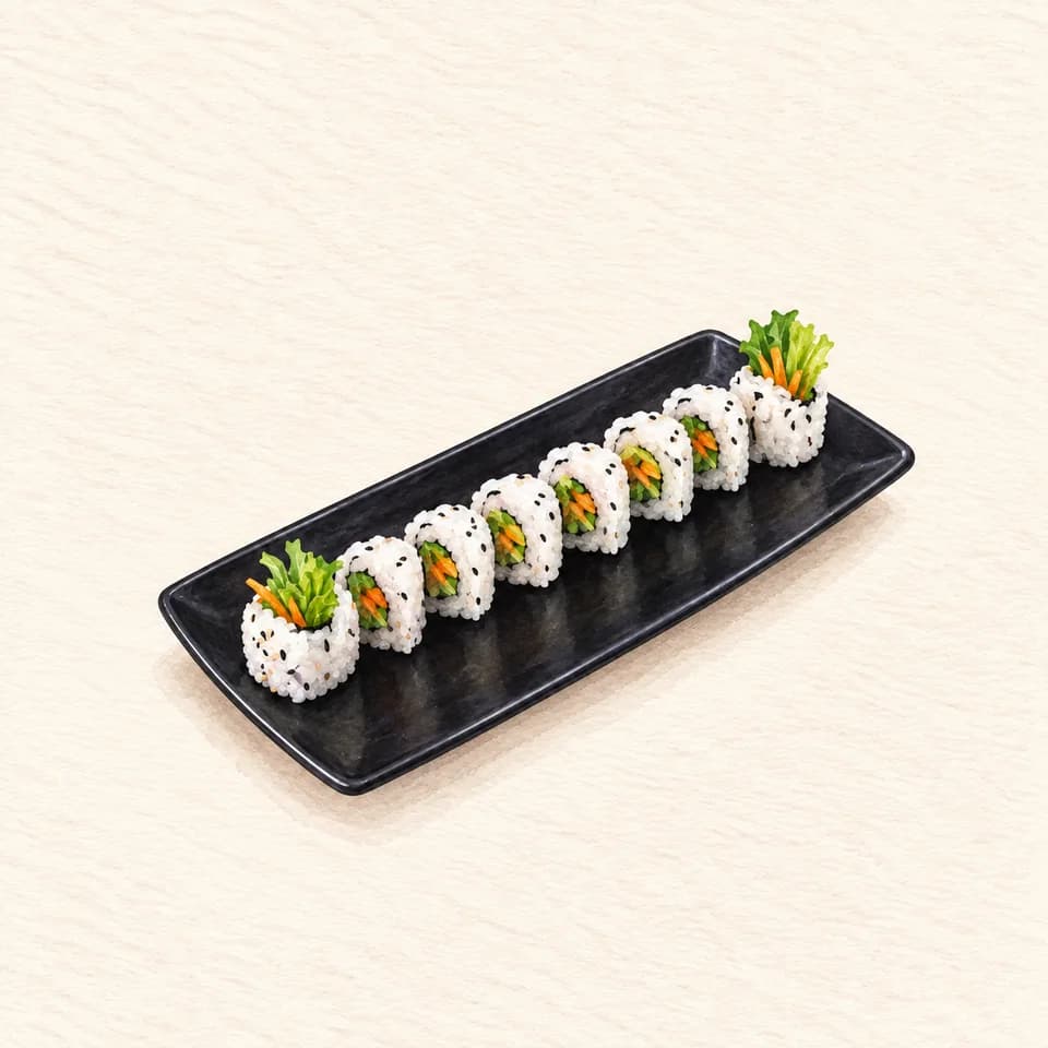 Editorial illustration of Veggie Maki (8 Pieces) at Yamasaki Sushi Bar