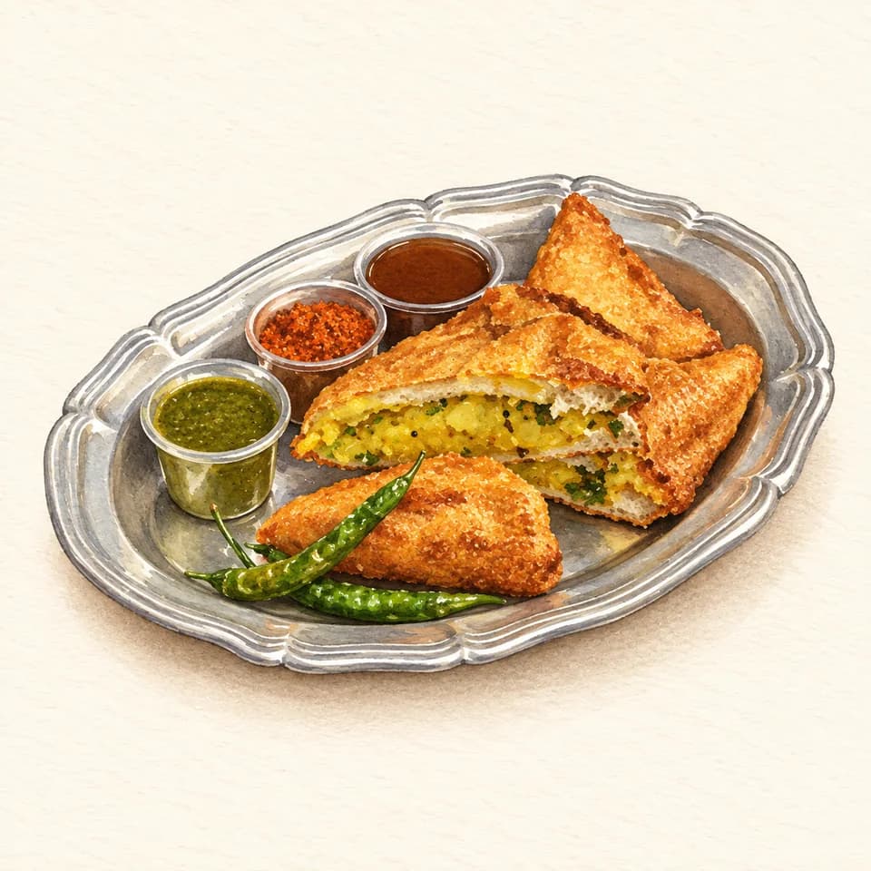 رسم توضيحي لطبق بالي بالي بريد باكورا في Chaat Bazaar