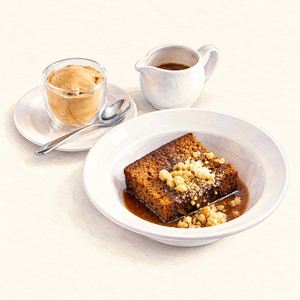 Editorial illustration of Sticky date cake at Thea