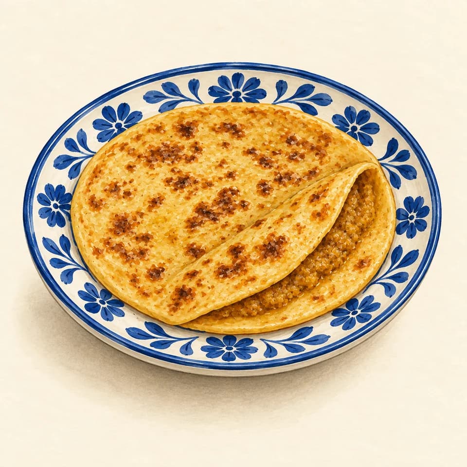 Editorial illustration of Pooranpoli, one piece